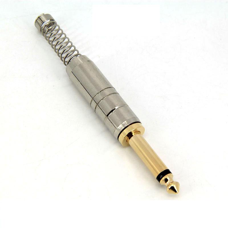 Audio Adapter 6.35mm 6.5mm gold plated metal male jack Plug mono stereo Solder 2pole 3pole Connector Soldering