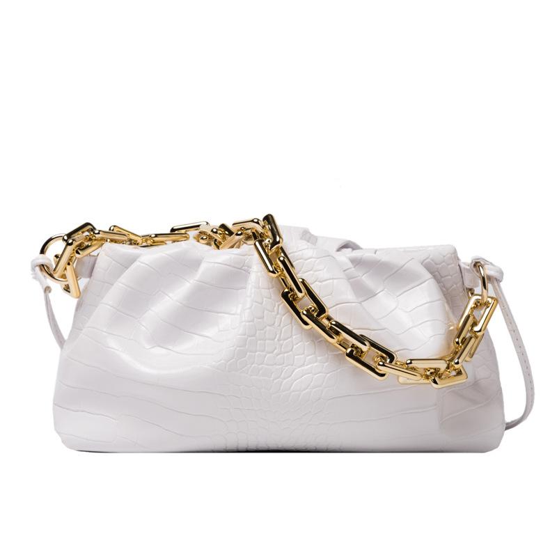 SCIONE Women's Small Bags 2020 Fashion Leather Pattern Cloud Bag All-match Shoulder Bag Thick Chain Bag