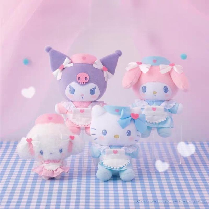 Plush Keychain Kuromi MY Melody Cogimyun Hello Kitty Angel Nurses Series KThingS Bag Pendant Soft Stuffed Birthday Gifts