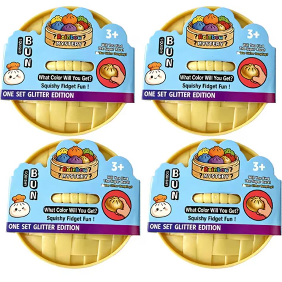 Nieuw Kleurrijk 6 Stijlen Dumpling Bubble Spuitende Squishy met Doos Dumplings Sensorisch Knijpspeelgoed voor Stressverlichting Speelgoed