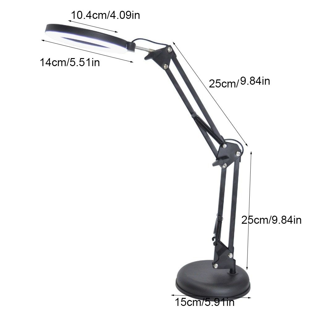 Practical Metal Desktop LED Lamp Long Arm Folding Reading Lamp Flexible 10 Dimming Modes Eye Protection Lamp Nail Manicure Table