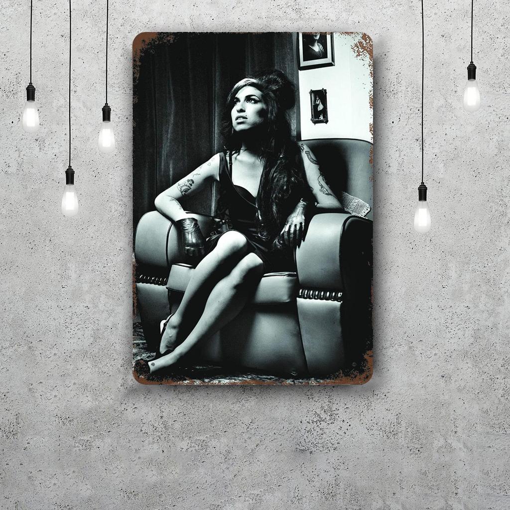 Amy whinehouse Klassiek Poster Roestig Metalen Plaat Retro Decoratief Bord Bar Man Cave Garage Club Metalen Bord Wanddecoratie