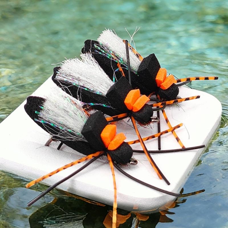 Fly Fishing Insect Fly Fishing Lures Fly Trouts Fish Baits Foam Head Hook Fly Fishing Tackle Sharpened Hook Fly Lures
