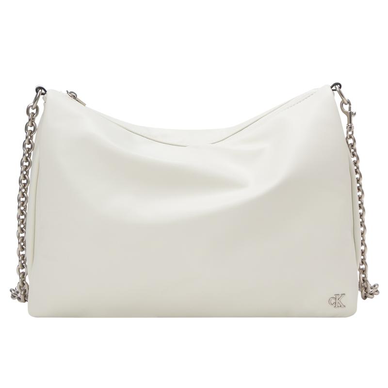 New CALVIN KLEIN Synthetic Material Shoulder Bags Small Square Bag Crossbody Bags Medium Size Women's Ivory White DH3575-115
