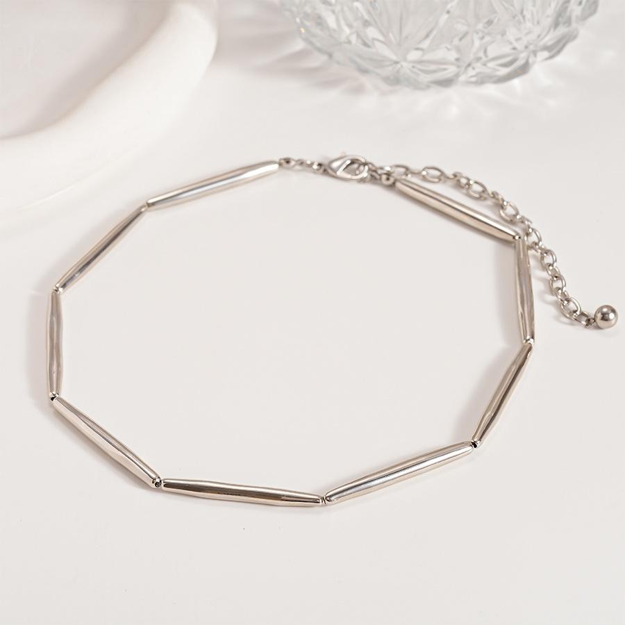 Metal sense tubular splicing geometric clavicle necklace personality temperament item decoration