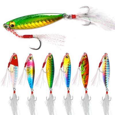 Iron Metal Sequins Lures Metal Plate Lead Jig Bait Slow Sinking Lure Saltwater Boat Sea Fishing