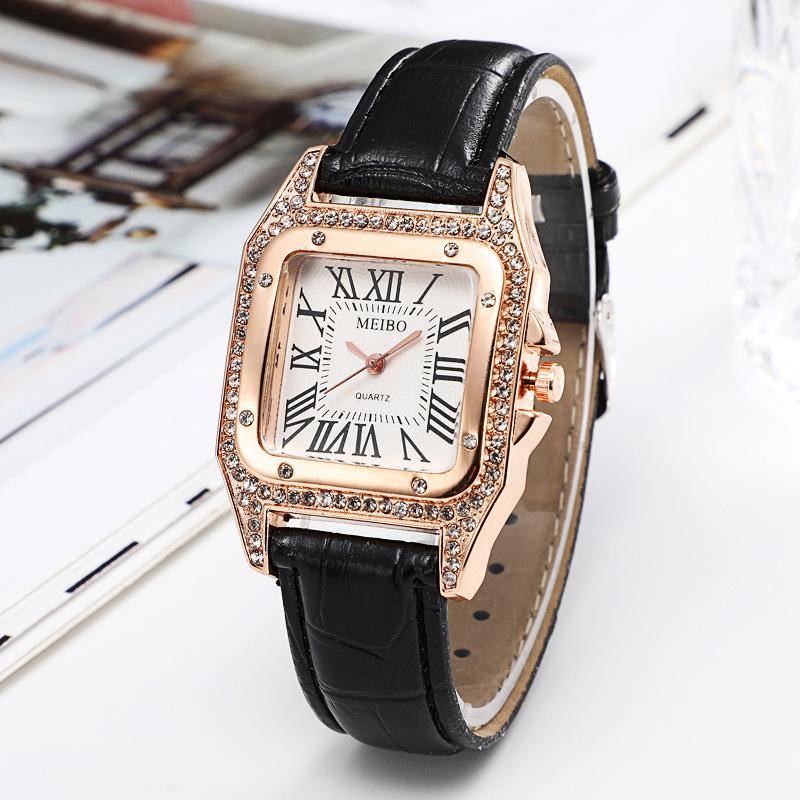 Watch, Xiaoxiang Square Flash Diamond Belt Watch, Fashionable Women S Watch Stall