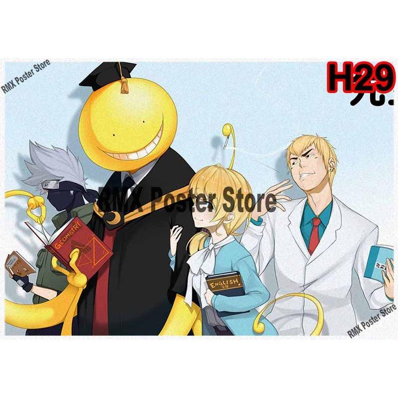 Classic Assassination Classroom Anime Poster White Coated Paper Art Printed Retro Posters Home Room Bar Decor Wall Stickers