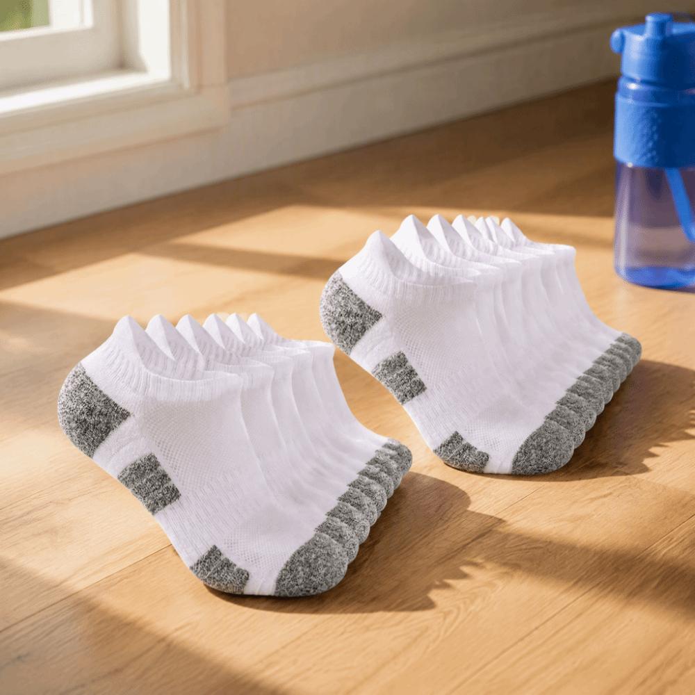 12pcs Cushioned Towel Sole Low Cut Sport Sock Cotton Blend Athletic Sock  Daily Athletic Wear