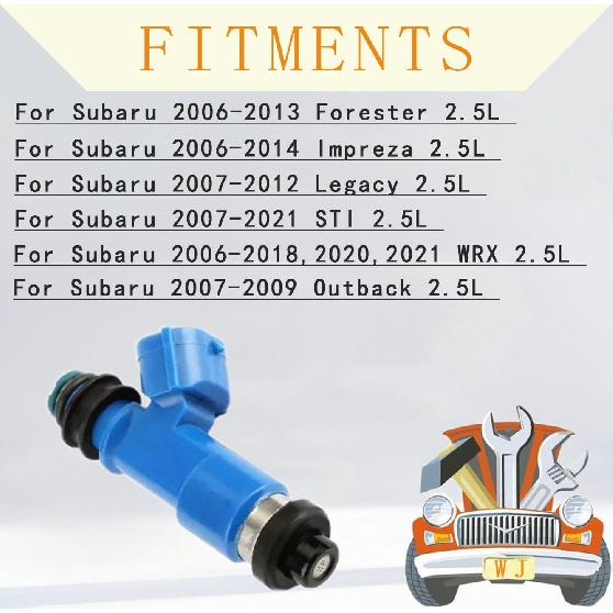 Pack of 4PCS Fuel Injectors 16611-AA720 16600-AA720 For Subaru 2007-2014 Impreza WRX STI 550CC