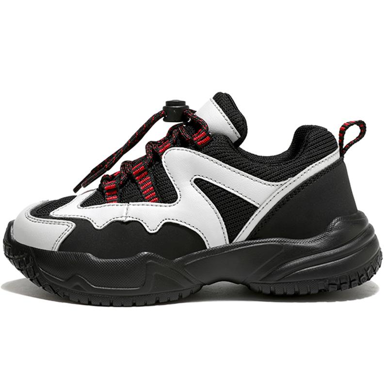 

Спортивная обувь для мальчиков, спортивная обувь для девочек, модная спортивная обувь для мальчиков, кроссовки на толстой подошве для девочек со шнуровкой 41 чёрный/красный