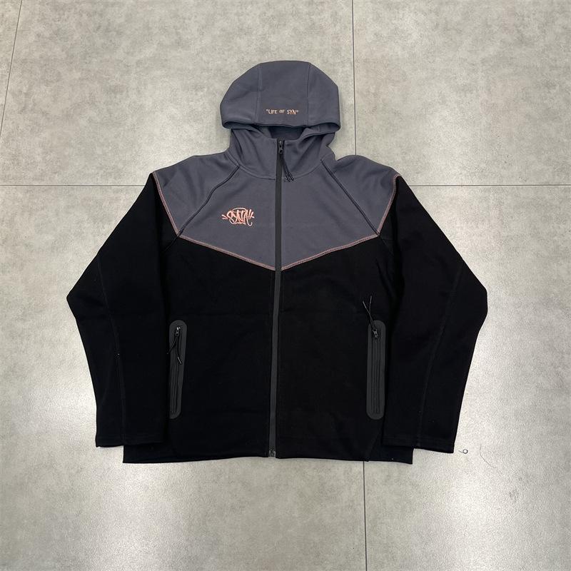 SynaWord Unisex Slim Fit Patchwork Hoodie & Sweatpants Set