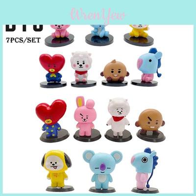 Bts Bt21 7 stuks/set Baby Monitor Beeldjes Ornamenten Taart Topper Speelgoed Cadeau