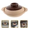 Brown Ceramic Stew Pot for Home Stove Cooking 1Pcs Clay Casserole