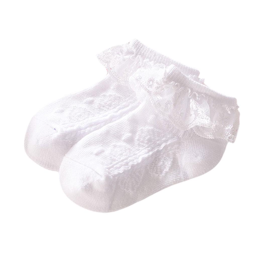 

Baby Girls Eyelet Lace Flower Ankle Short Socks Newborn Infant Toddlers Cotton M білий