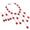Set de Bijoux en Cornaline Rouge Fait Main en Argent Sterling 925 s8A69