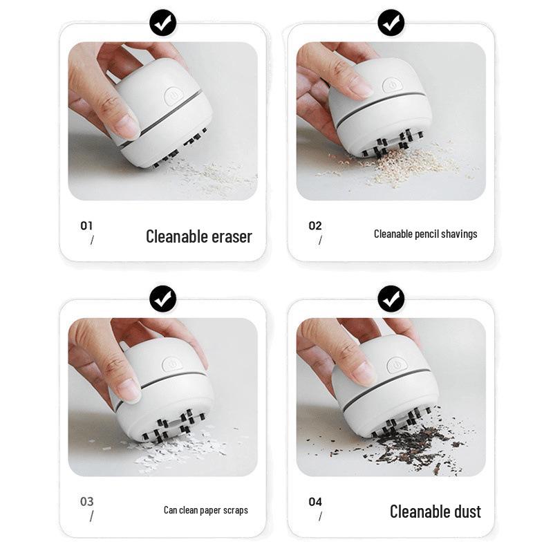 Wireless USB Rechargeable Desktop Vacuum for Pencil Shavings - Portable Dual-Use Cleaner for Study, Home, or Dorm