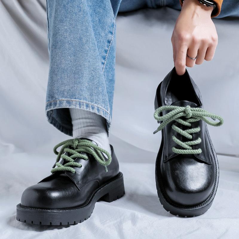 Fashion High Quality Derby Shoes for Men Couple Casual Leather Shoe Workwear Shoes Thick Soled Height Increasing Shoes Zapatos De Hombre