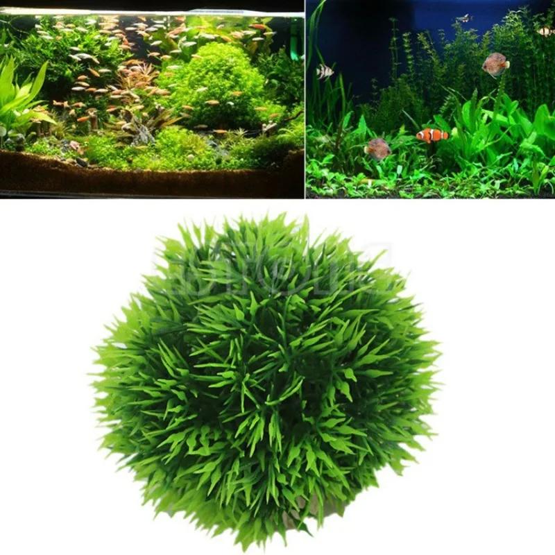 Artificial Aquatic Plastic Plants Aquarium Grass Ball Fish Tank Ornament Aquarium Ornamental Chlorella Prospects Grass for Decor