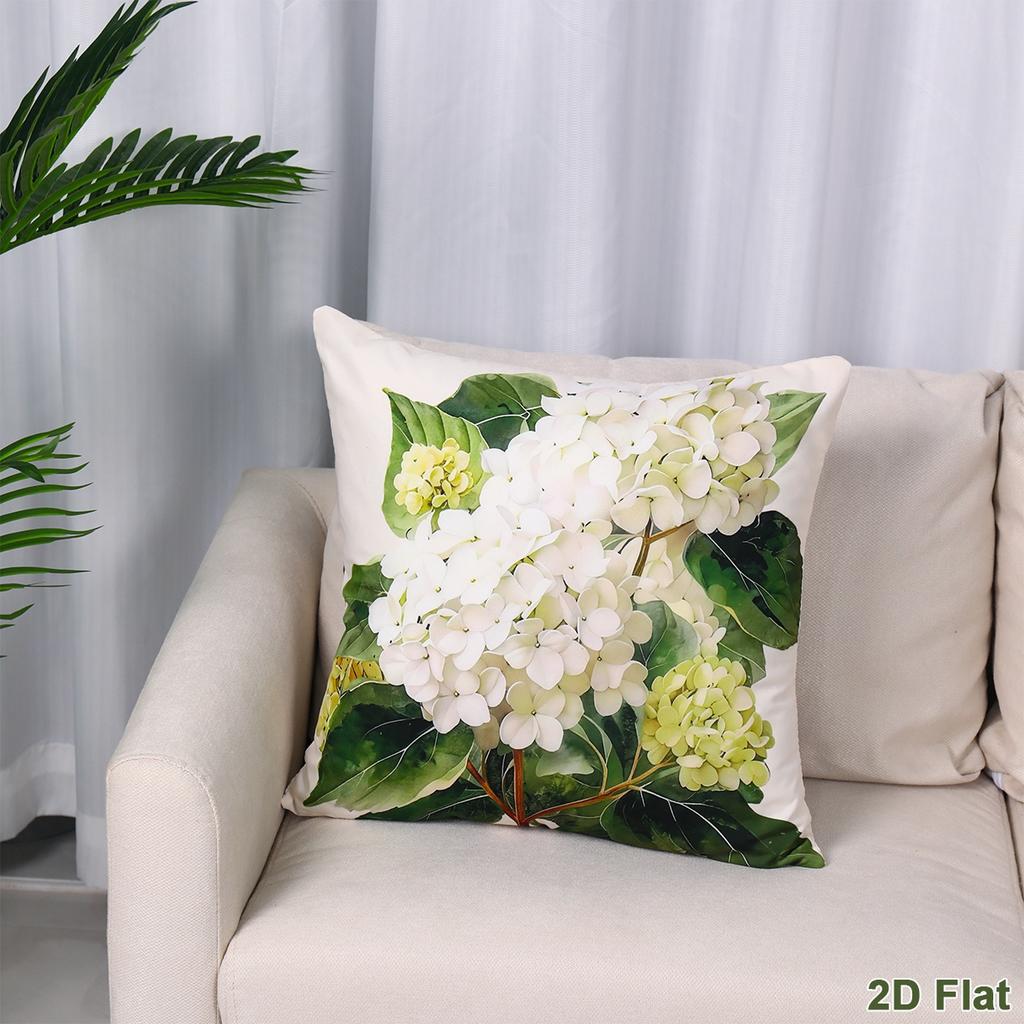 White Hydrangea Pillow Cases Soft Pillow Covers for Home Bedroom Sofa Flower Cushion Covers Birthday Party Baby Shower Supplies