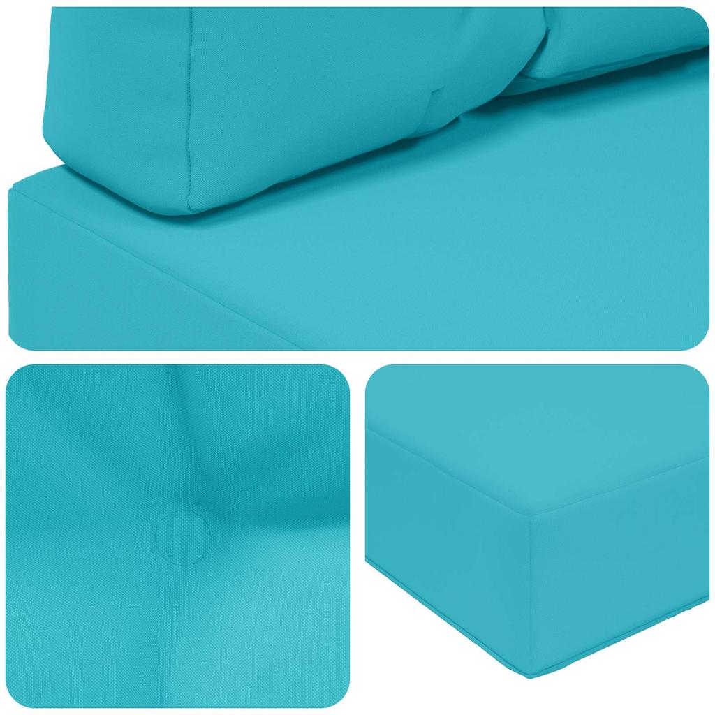 Outdoor Sofa Cushions 3 pcs Turquoise Polyester