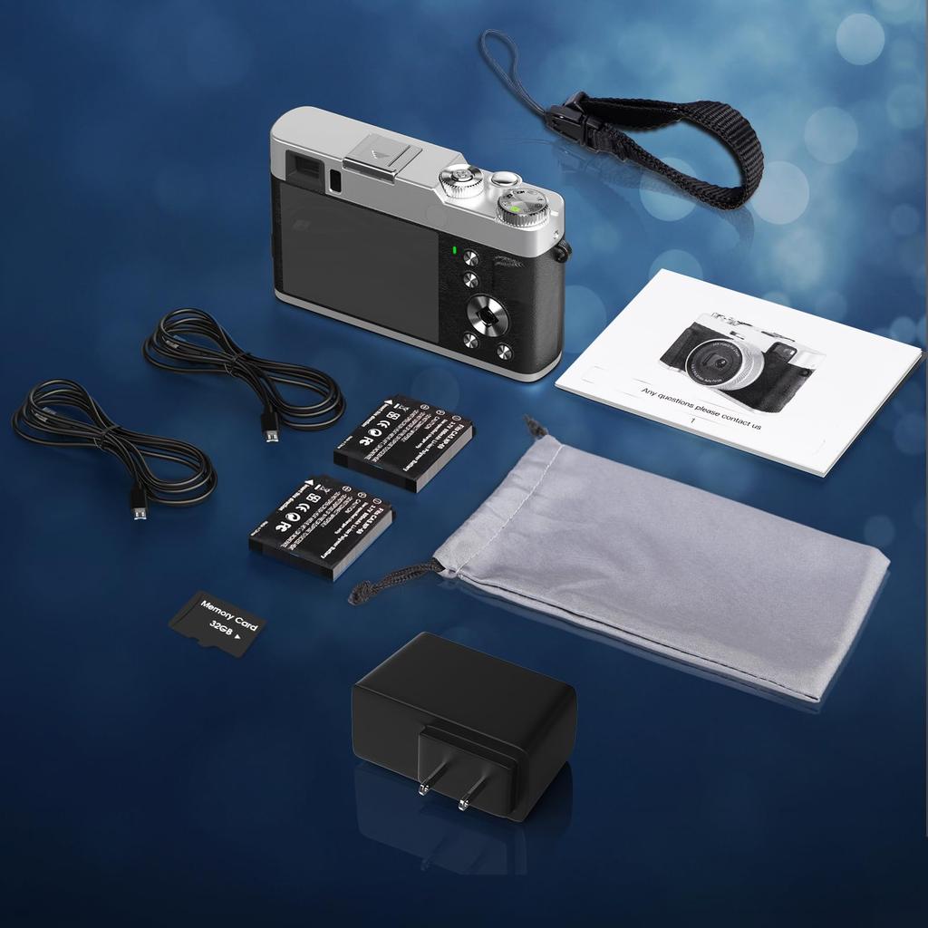 NEZINI 4K Digital Vlogging Image Optical Mode 16x LED Hot External Includes Two 32GB Perfect for New or Christmas Camera, Autofocus, 48MP, Camera,