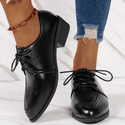 Elegante Lackleder-Abendschuhe für Damen, Frühlings- und Sommermode, spitze Zehenpartie, dicke Absätze, Einzelschuhe, Übergröße 43