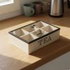 Tee-Aufbewahrungsbox Mehrkammer-Design Holz Heimdeko für Wohnzimmer, Café 6 Fächer