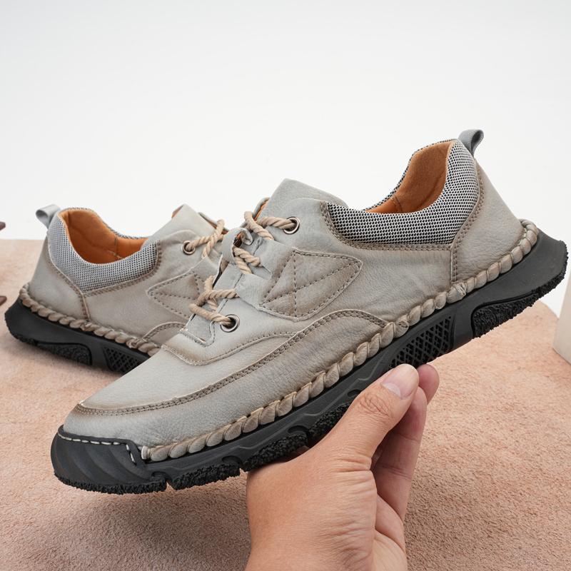 

Fashion Outdoor Sports Sneakers Hiking Trainers Fashion Lace-Up Men s Casual Shoes Lightweight Leather Man Treking Footwear Board Shoes 48