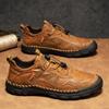 Spring/Autumn Men's Handmade Retro Shoes Large Size Casual Shoes Leather Rubber Bottom Handmade Car Men's Leather  Boots