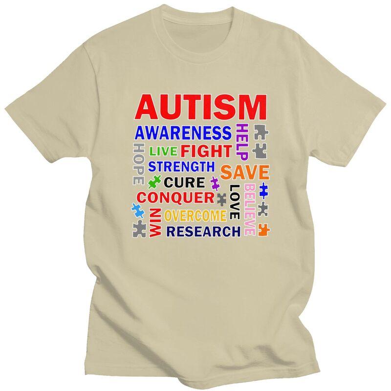 Autism Mashup T Shirt for Men Funny Introvert Awareness Quotes Tshirt Humor Streetwaer Short Sleeve Tee Shirt