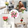 Lily Fake Flowers, 6PCS Lily Artificial Flowers Artificial Lily Silk Faux Flowers in Vase Real Touch for Home Decor Centerpiece