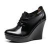 Fashion GKTINOO Lace Up Wedges Shoes for Women 2025 Autumn Platform Pumps Woman High Heels Black Office Shoes Ladies Plus Size 33-41