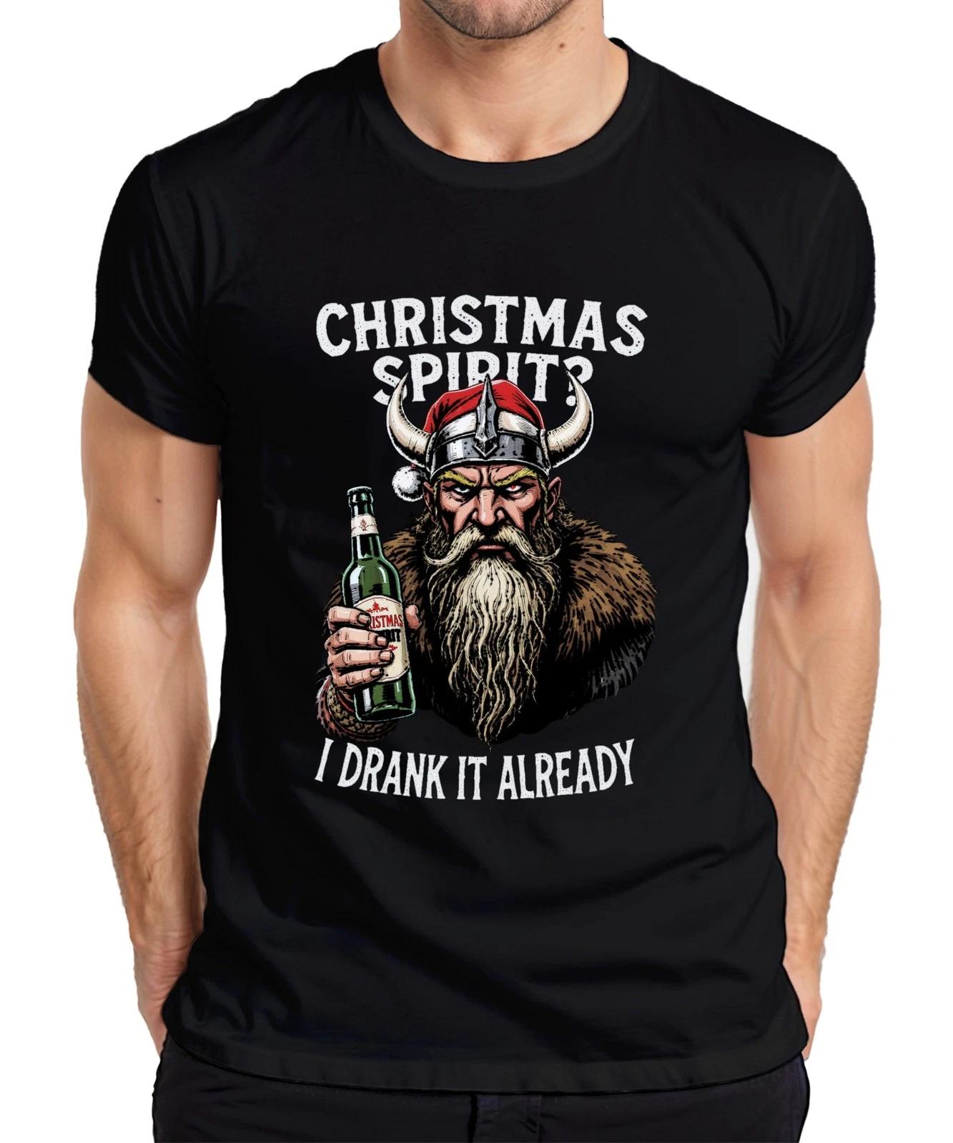 Christmas Spirit I Drank It Already Viking Beer Christmas Mens T-Shirt- M