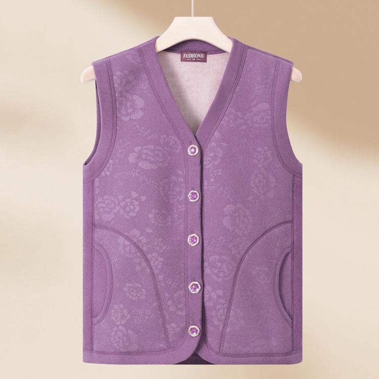 

Женский жилет без рукавов для женщин среднего и пожилого возраста, одежда для новой весны, плюс бархатное пальто с подкладкой, 60 лет, 70, для мамы, весенне-осенний жилет 4XL