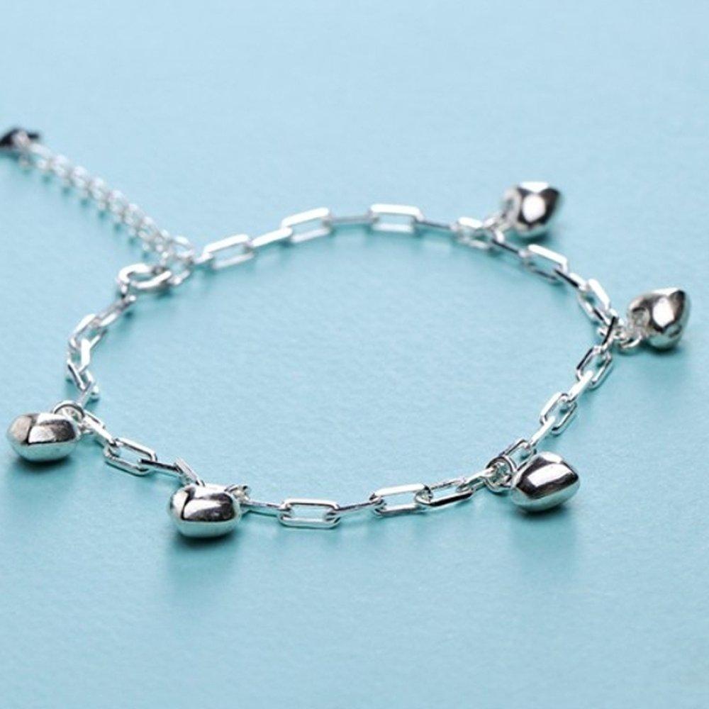 [As Little] Clip Silver Chain Anklet Silver 925 Daily Heart Charm