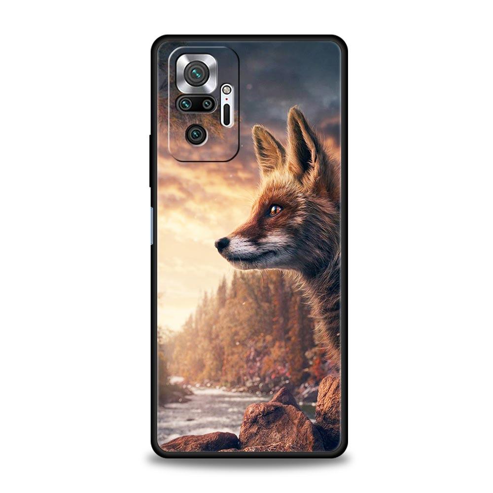 Cute Cartoon Animal Fox Phone Case For Xiaomi Redmi Note 11 10 9 Pro 5G K50 9s 7 8 8T 8A 9A 9C 9T K40 Gaming Cover Coque Funda