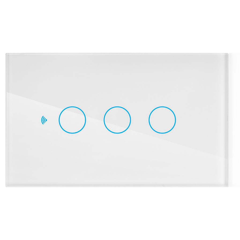 WiFi Touch Screen Switch Single Circle for Alexa for Google 3?Way AC  (White )