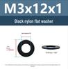 PA66 Nylon Wear-Resistant Flat Insulation Washer, Black & White, Round, Sizes M2-M24