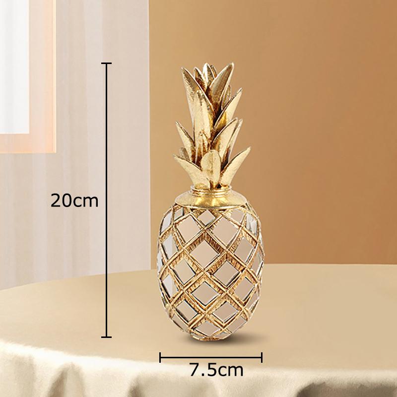Creative Golden-plated Fruits Statue Apple/pear Ornaments Desk Decoration Resin Crafts Pineapple Sculpture Room Aesthetic Decor