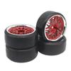 4Pcs RC 1:10 Drift Car Plastic Wheel Rim &Tyre Tires For HSP 94123/94122/94103/D4/D3