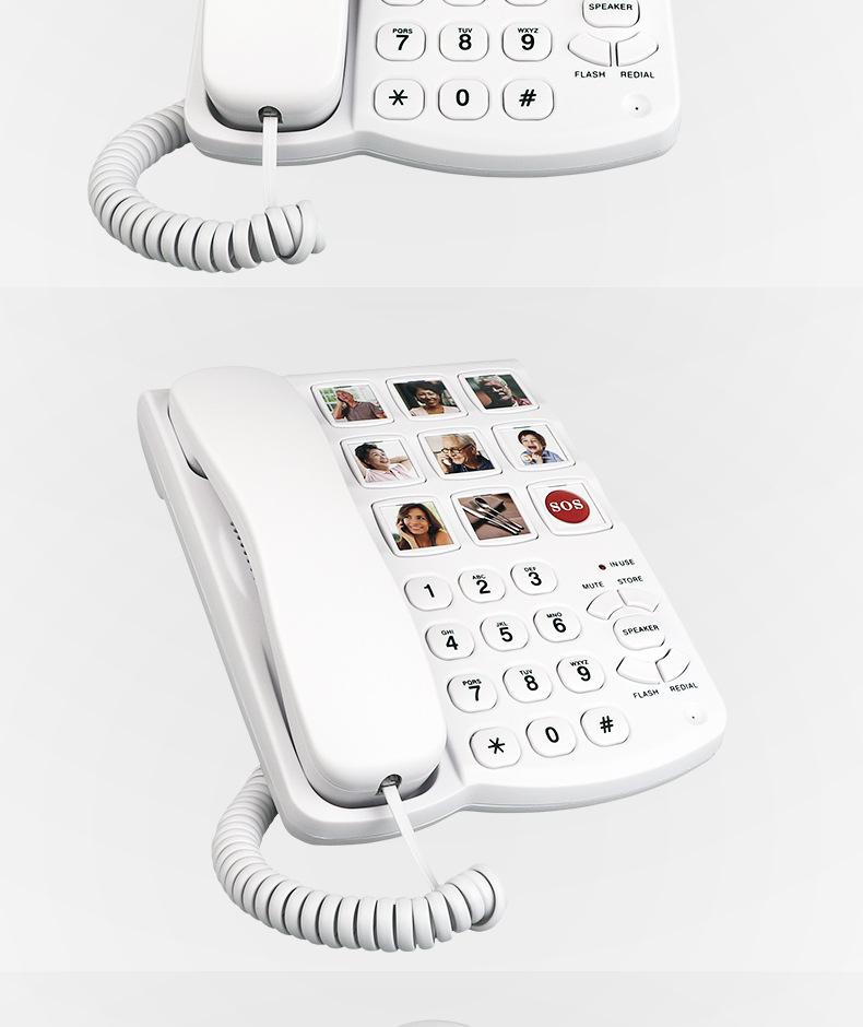 Schnurgebundenes Telefon mit Ein-Tasten-Wahl für Senioren mit großen Lautstärketasten und Freisprechfunktion