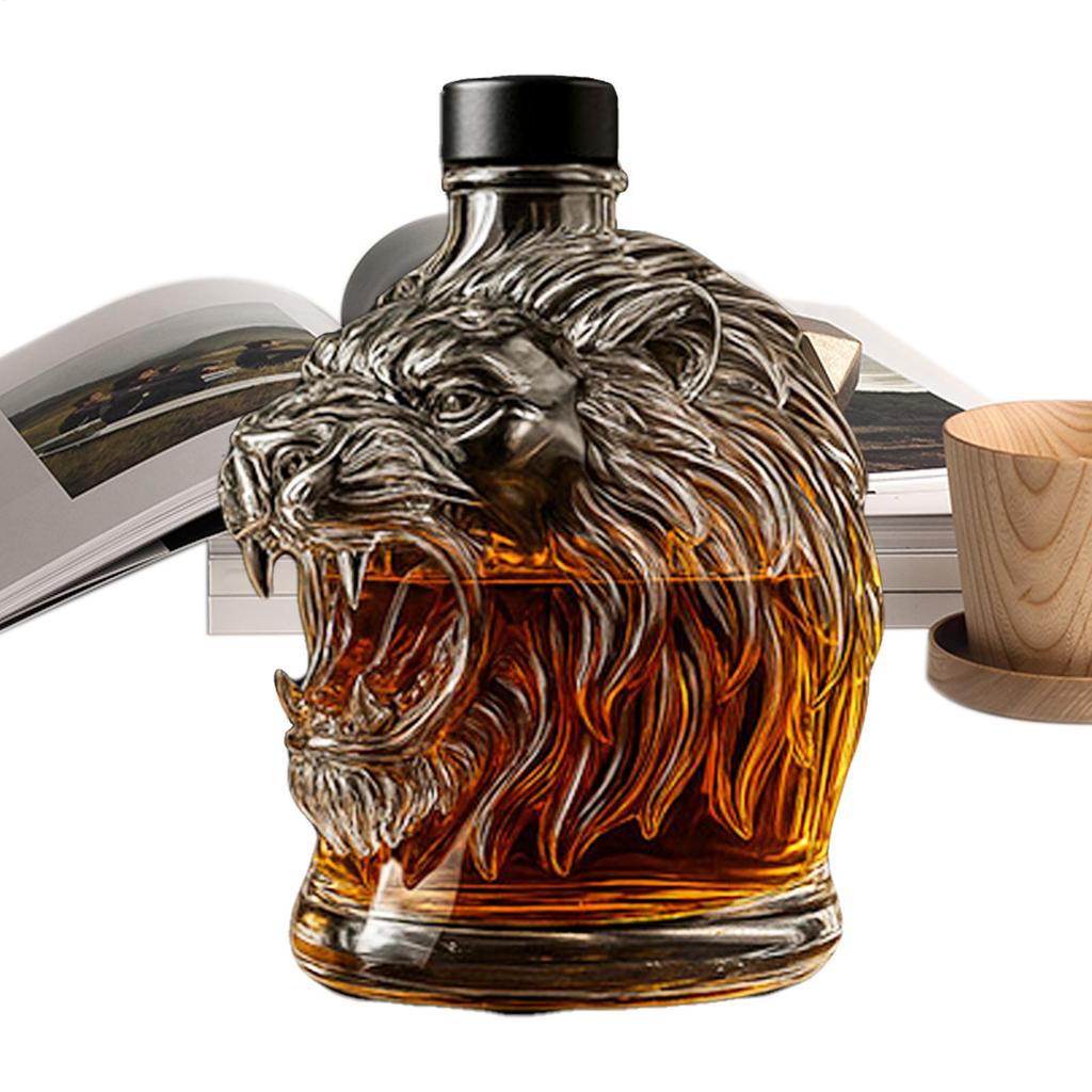 Löwe Weinglas Karaffe Alkoholspender Karaffe Flasche Whiskey Tierprofil Weinbehälter Für Männer Vater Ehemann Geschenke