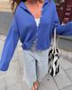 2026 Fall New Women Oversized Sweater Cardigan Lazy Style Soft Knit Long Sleeve Top Blue