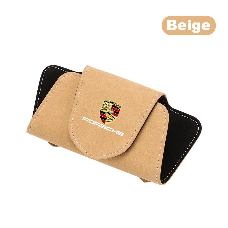 ABJJ1 Auto Sonnenblende Brillenetui Sonnenbrillen Aufbewahrungsbox Clips Für Porsche Cayenne Panamera Macan Boxster 911 Carrera 928 944