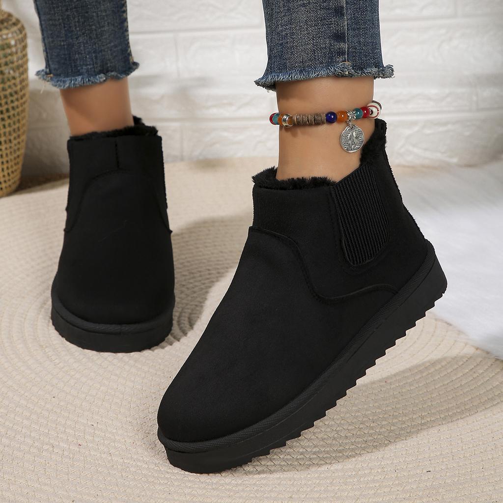 2025 New Arrival Thickened Fleece-Lined Cotton Boots Winter Fashion Slip-On Women's Snow Boots
