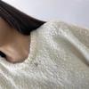 25 Winter Pearl Textured Wool Women's Loose Round Neck Sweater
