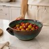 Country Style Fruit Bowl Cleaner Berry with Drainage Holes Rinse Vegetable Basket Rustic Wash for Kitchen Countertop Vortex-shaped