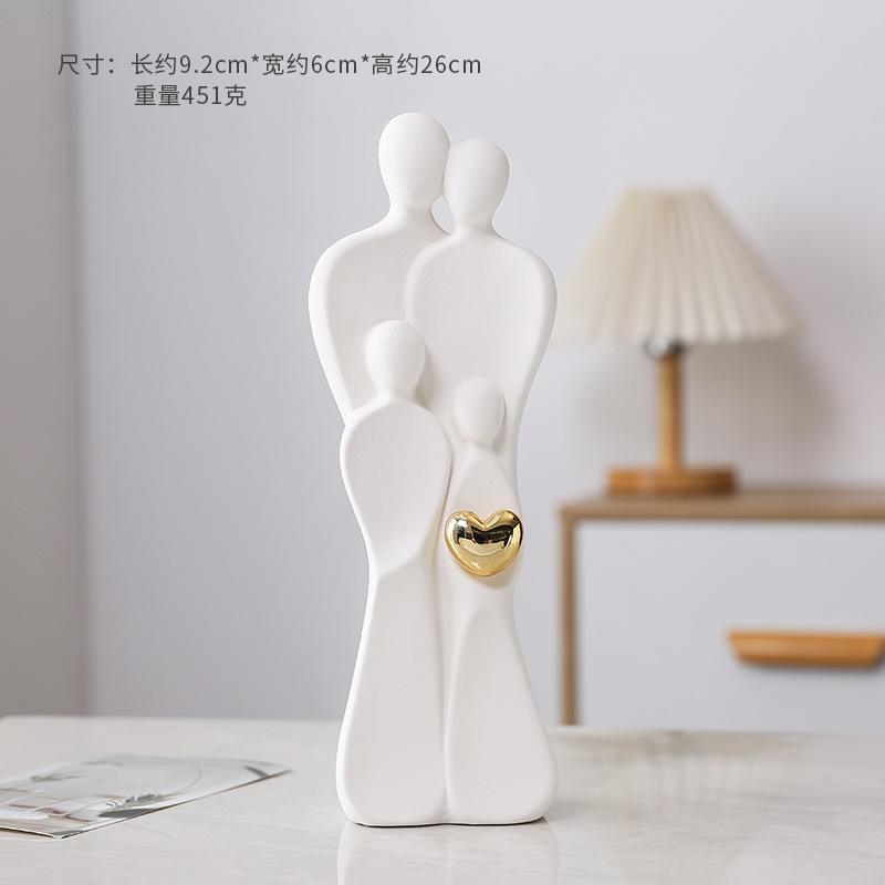 

26 см Фигурки пары Семейная фигура Домашняя статуэтка Центральный элемент Декор Дом Настольный Офис Комната Украшение Современный