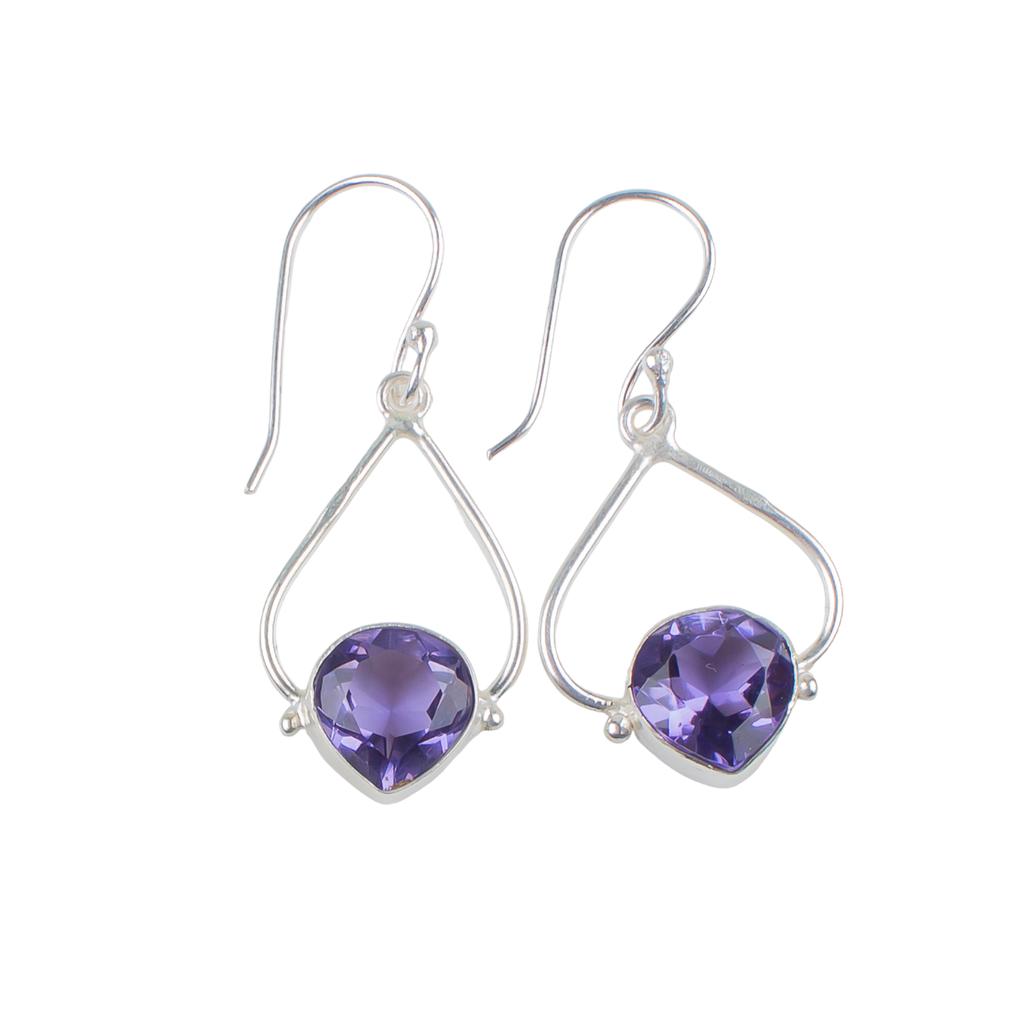 Iolite Gemstone 925 Stamped Silver Handmade Jewelry Earrings 1.80" Gift For Wife EE-33-2